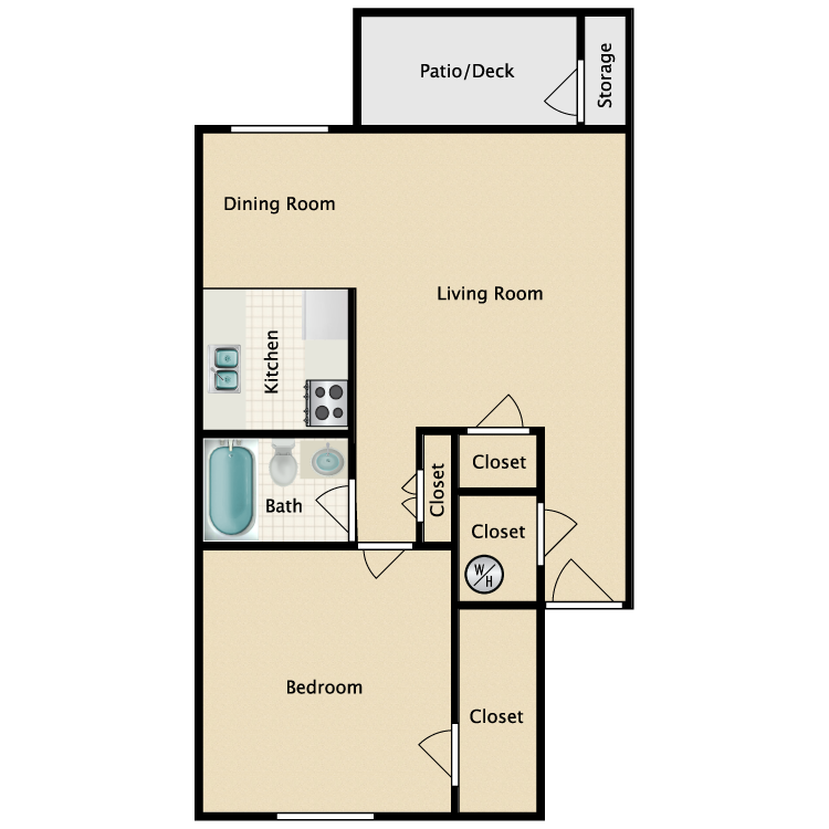 Floor plan image of One Bedroom