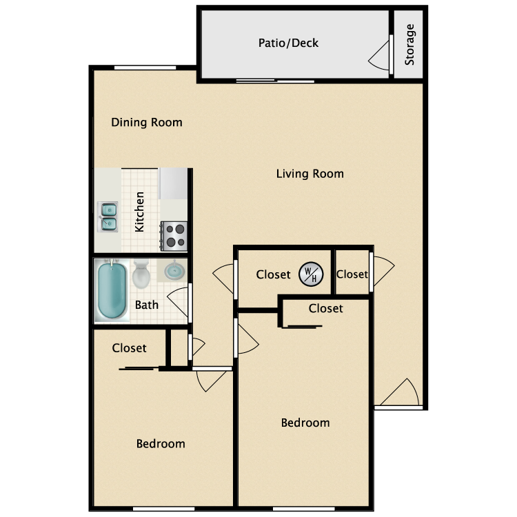 Floor plan image of Two Bedroom