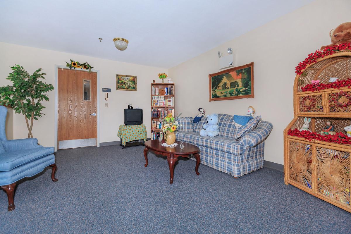 a living room filled with furniture and a rug