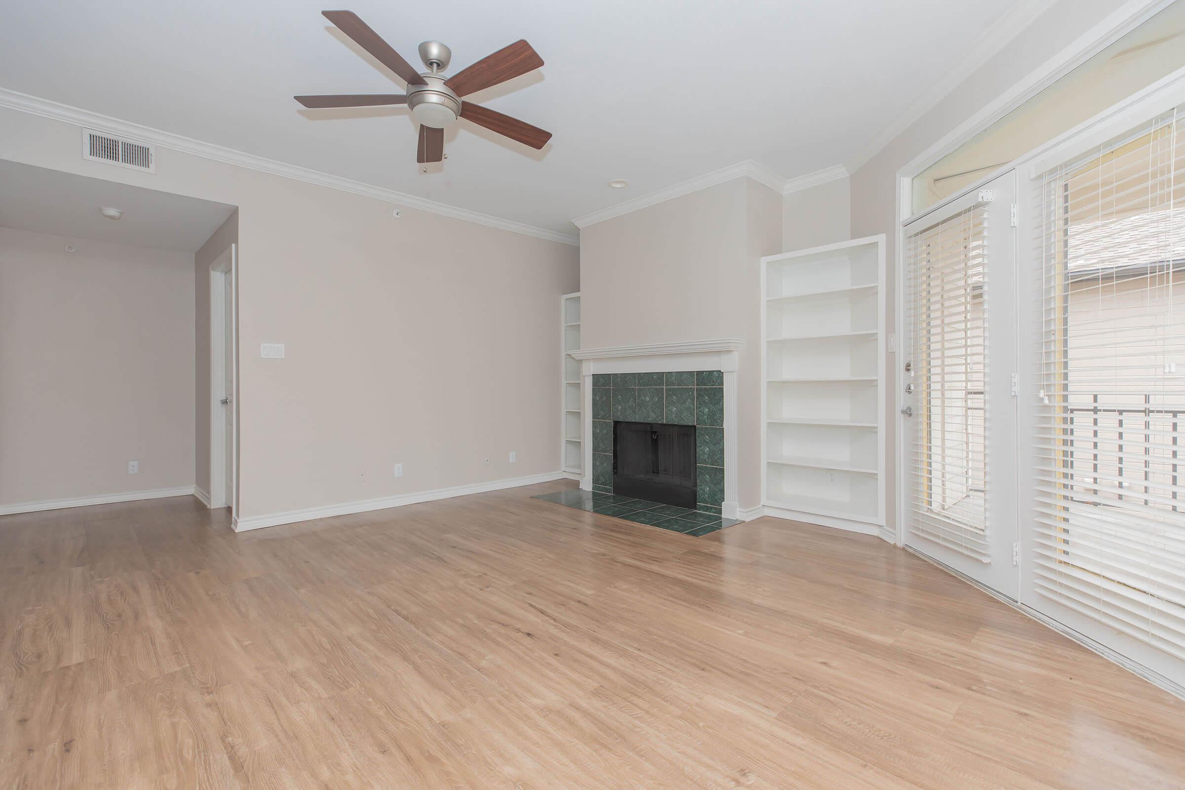 a room with a wood floor