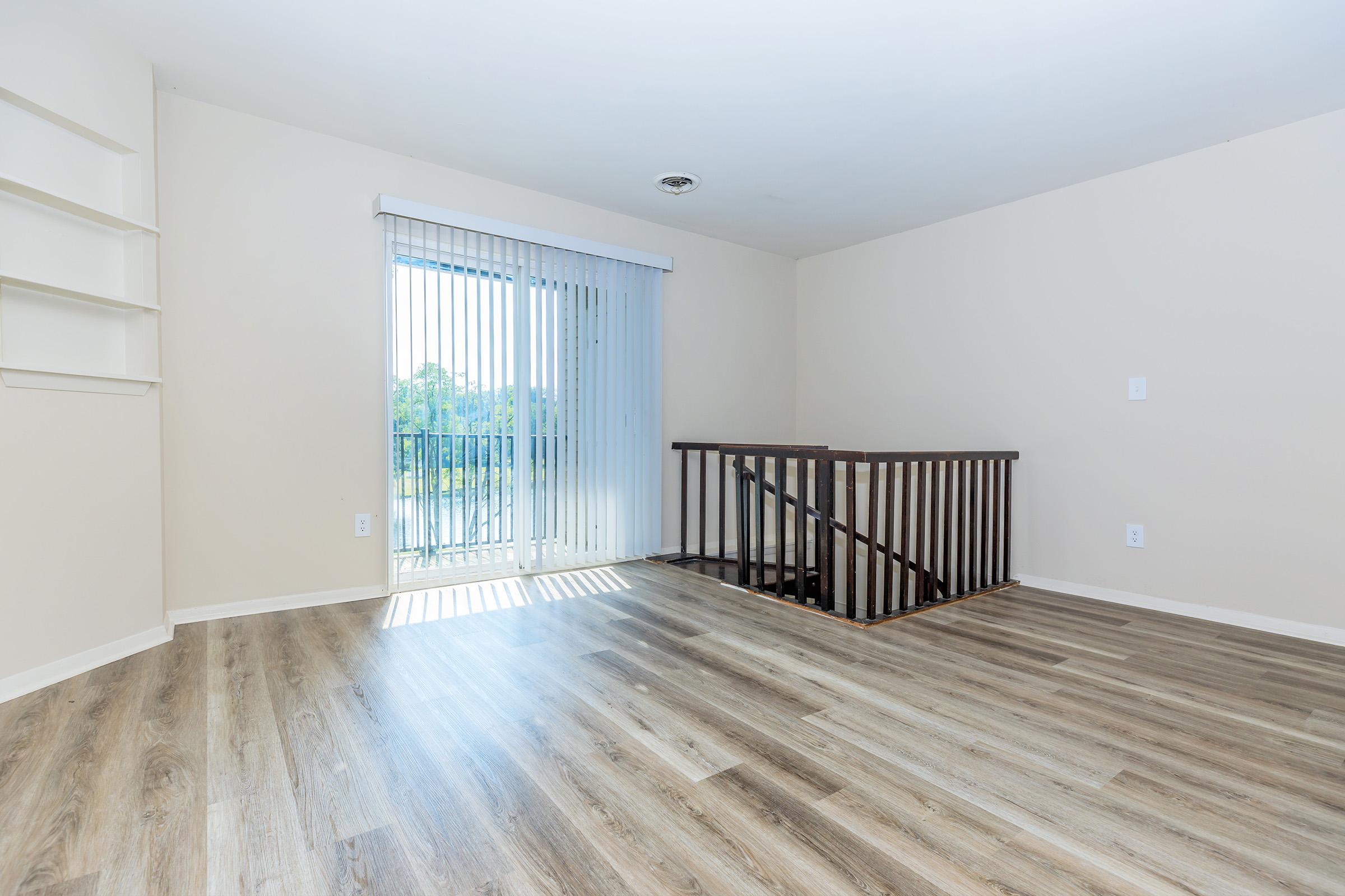 a room with a wood floor