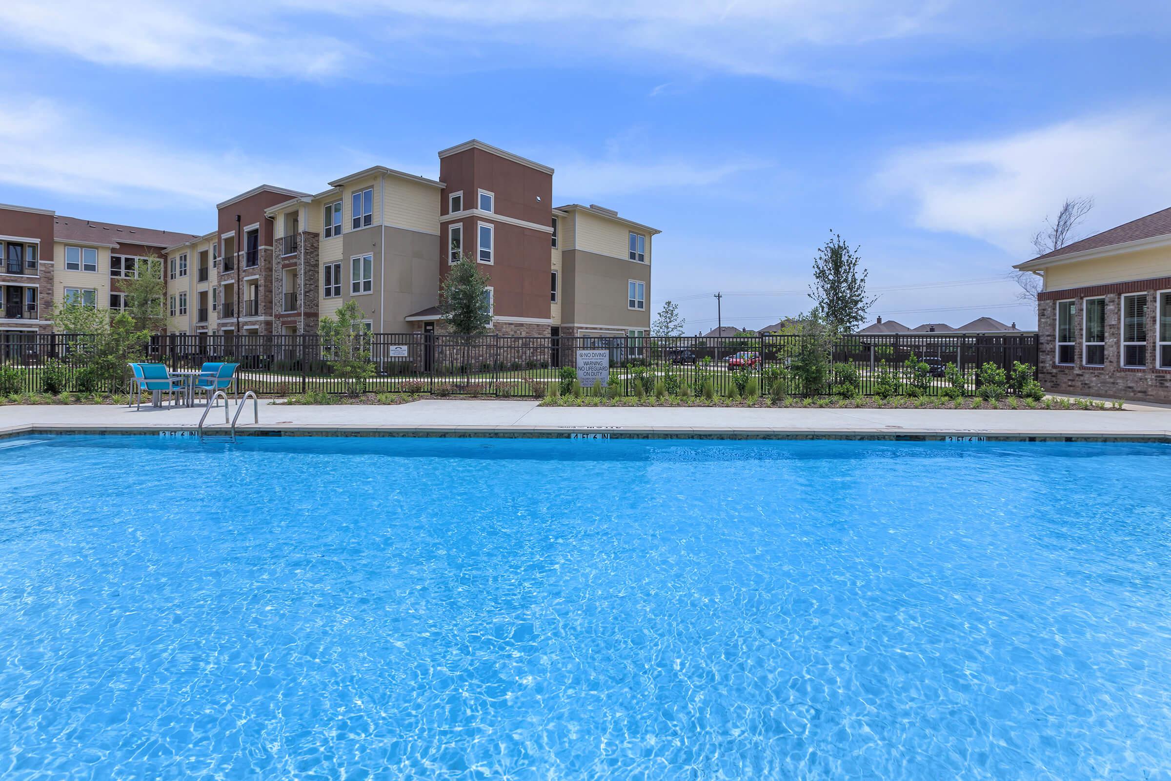 a blue pool of water