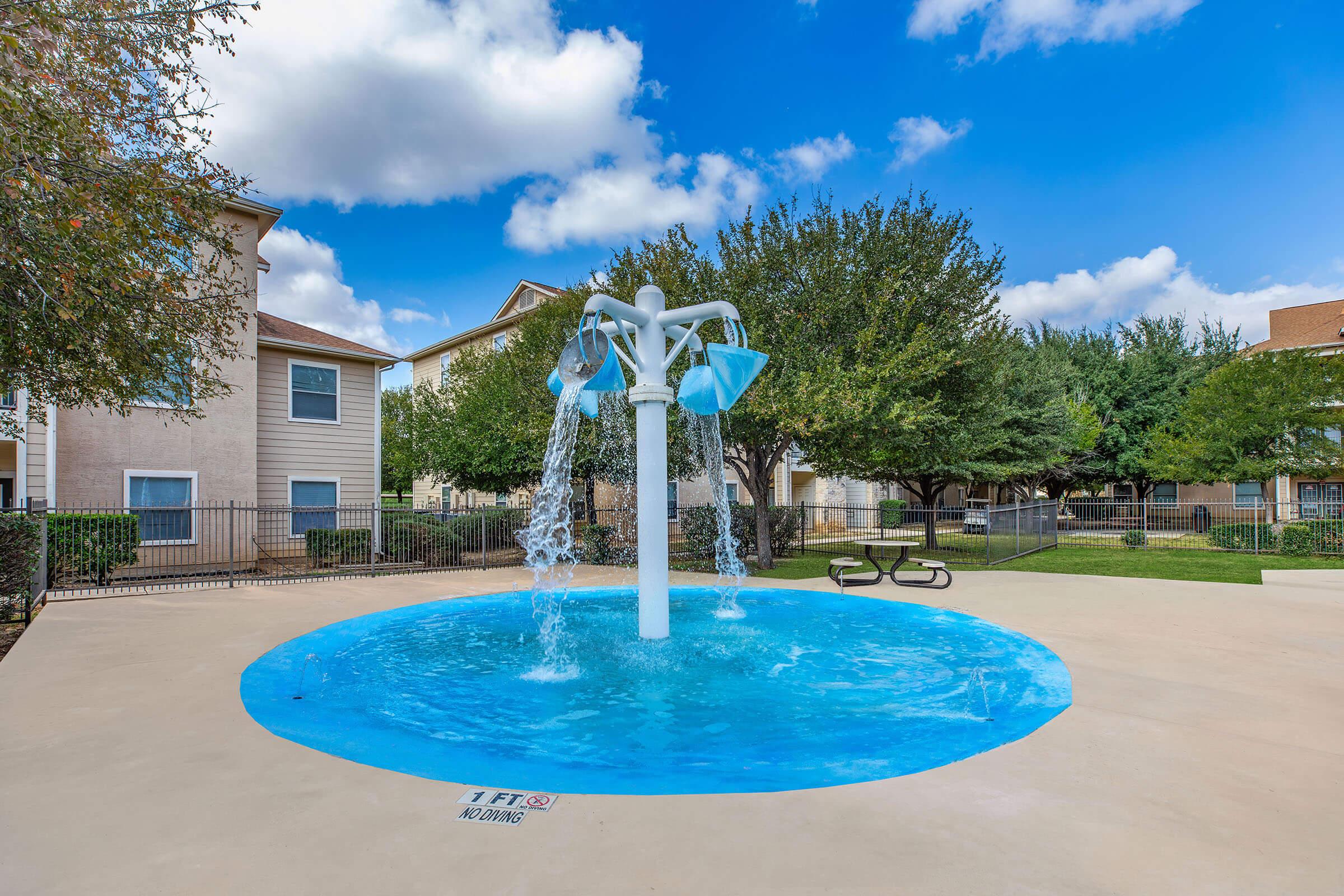 a blue pool of water