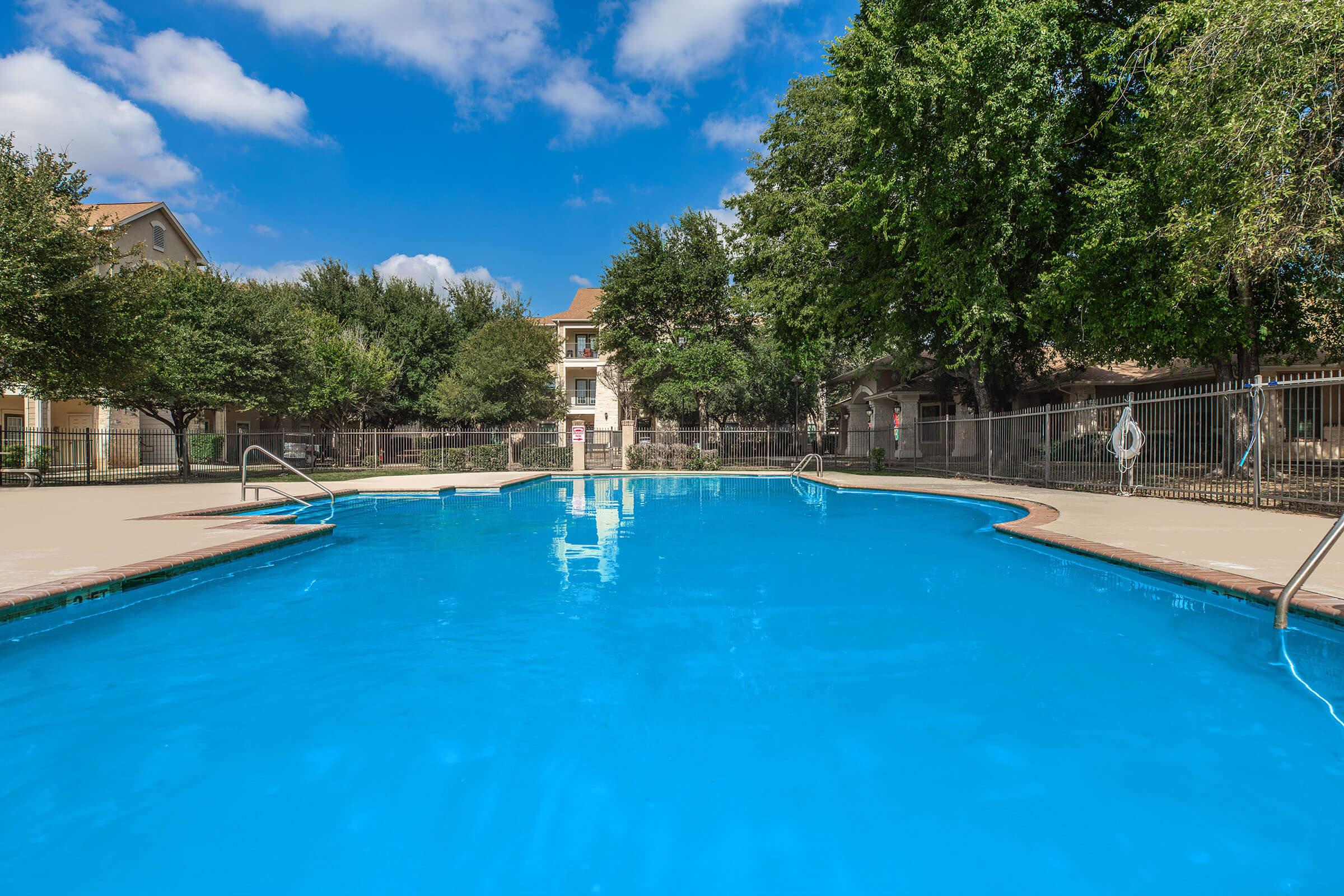 a blue pool of water