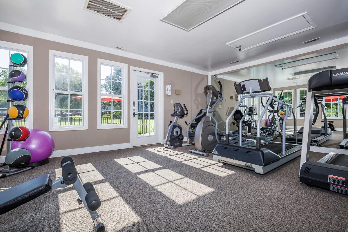 Stay fit in the fitness center at Gleneagle in Greenville, South Carolina.