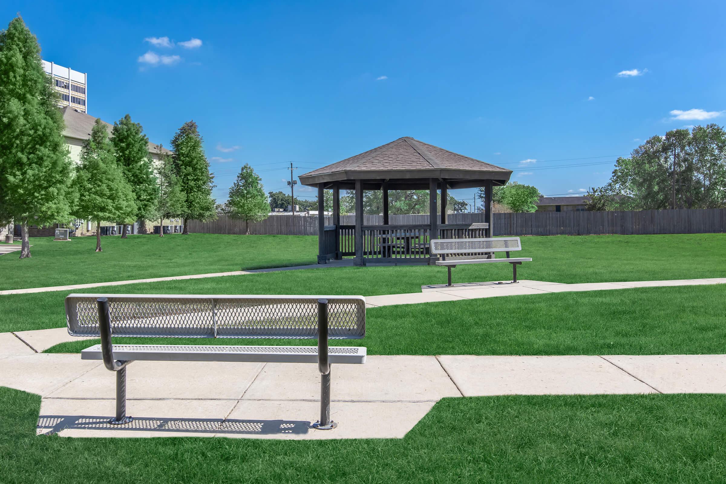 a bench in a park