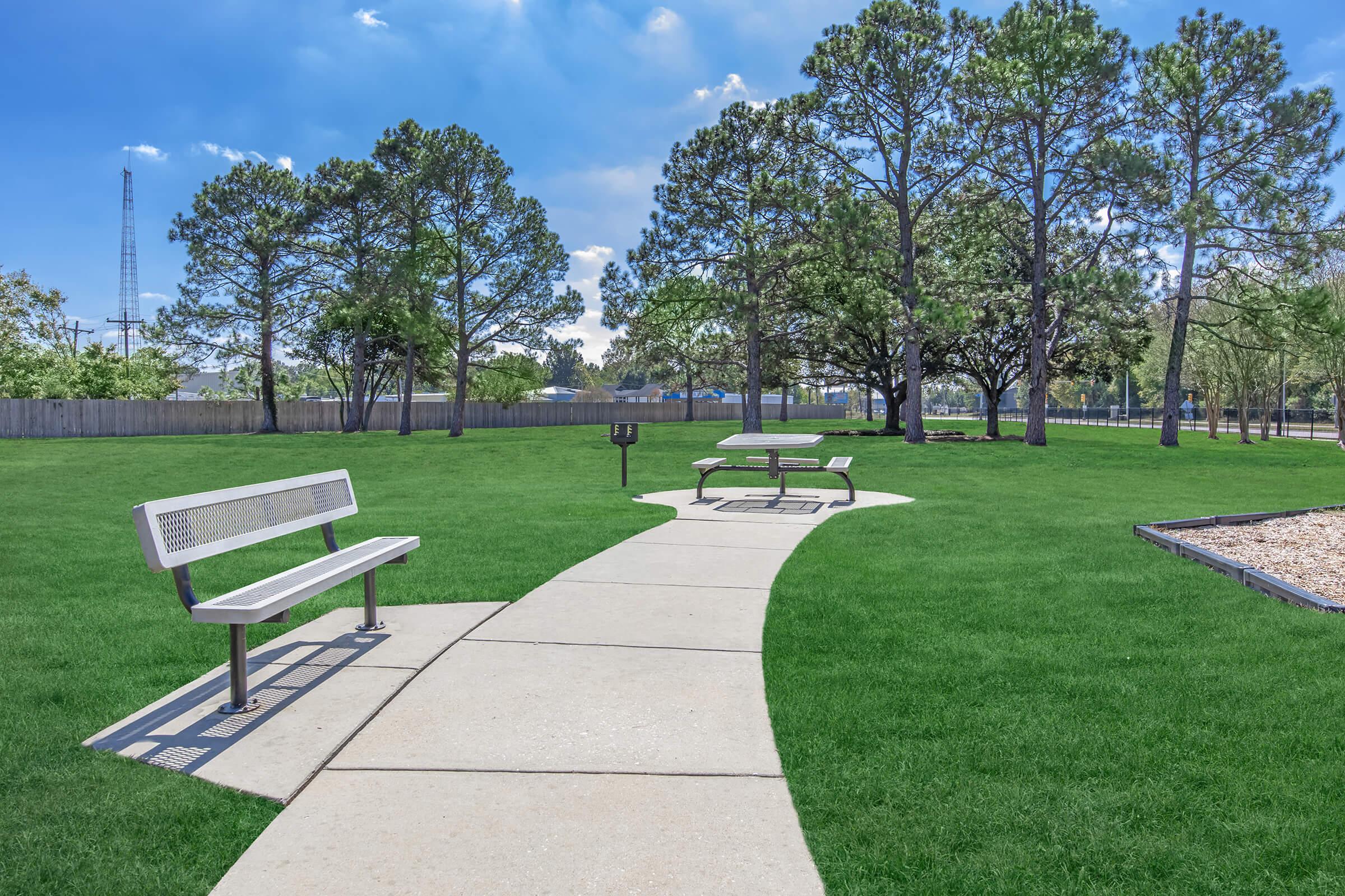 a bench in a park