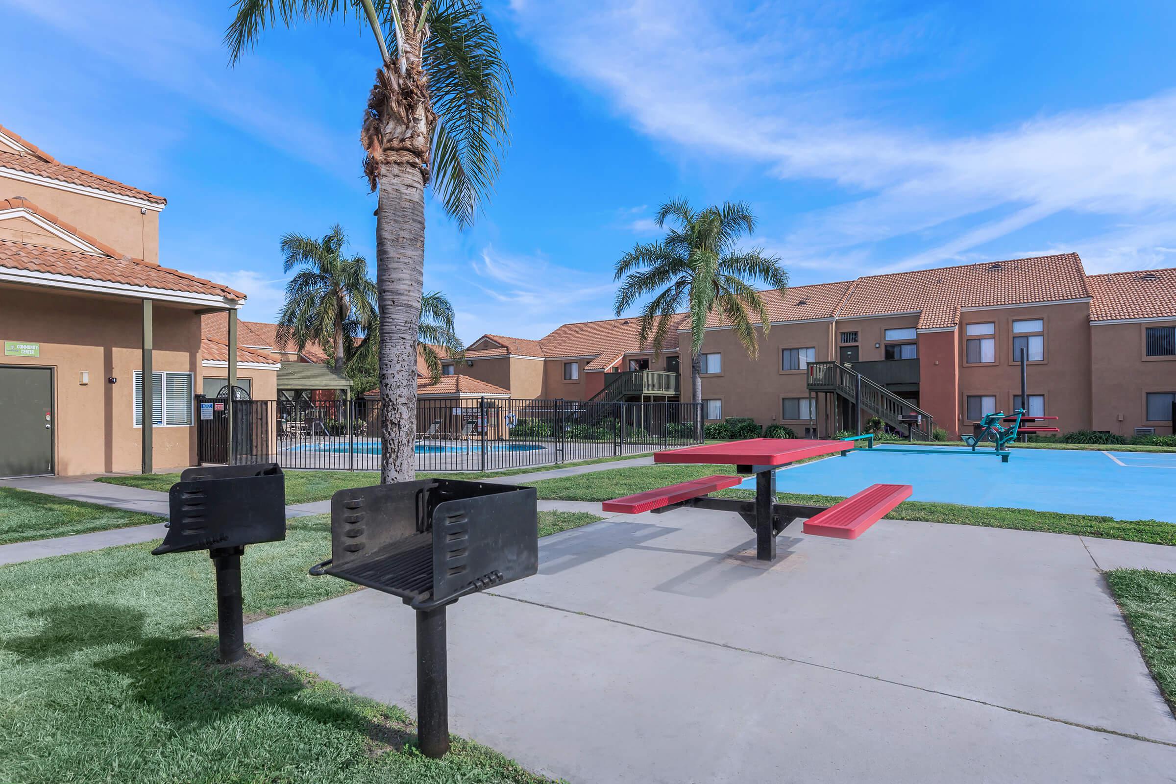 Barbecues and picnic table