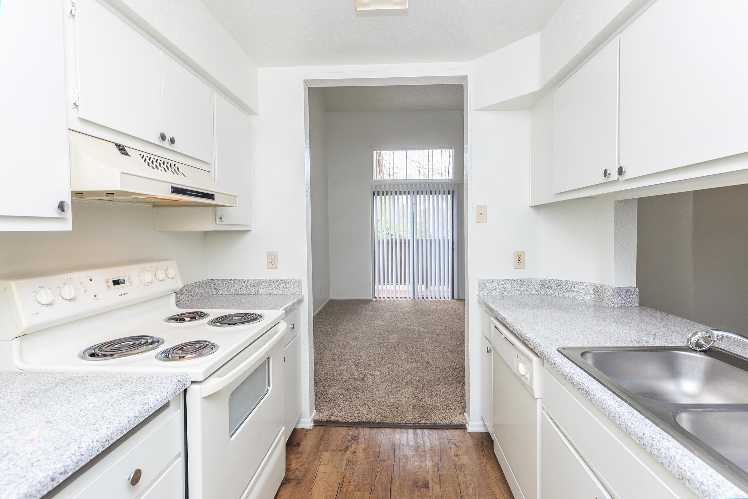 Kitchen with white appliances