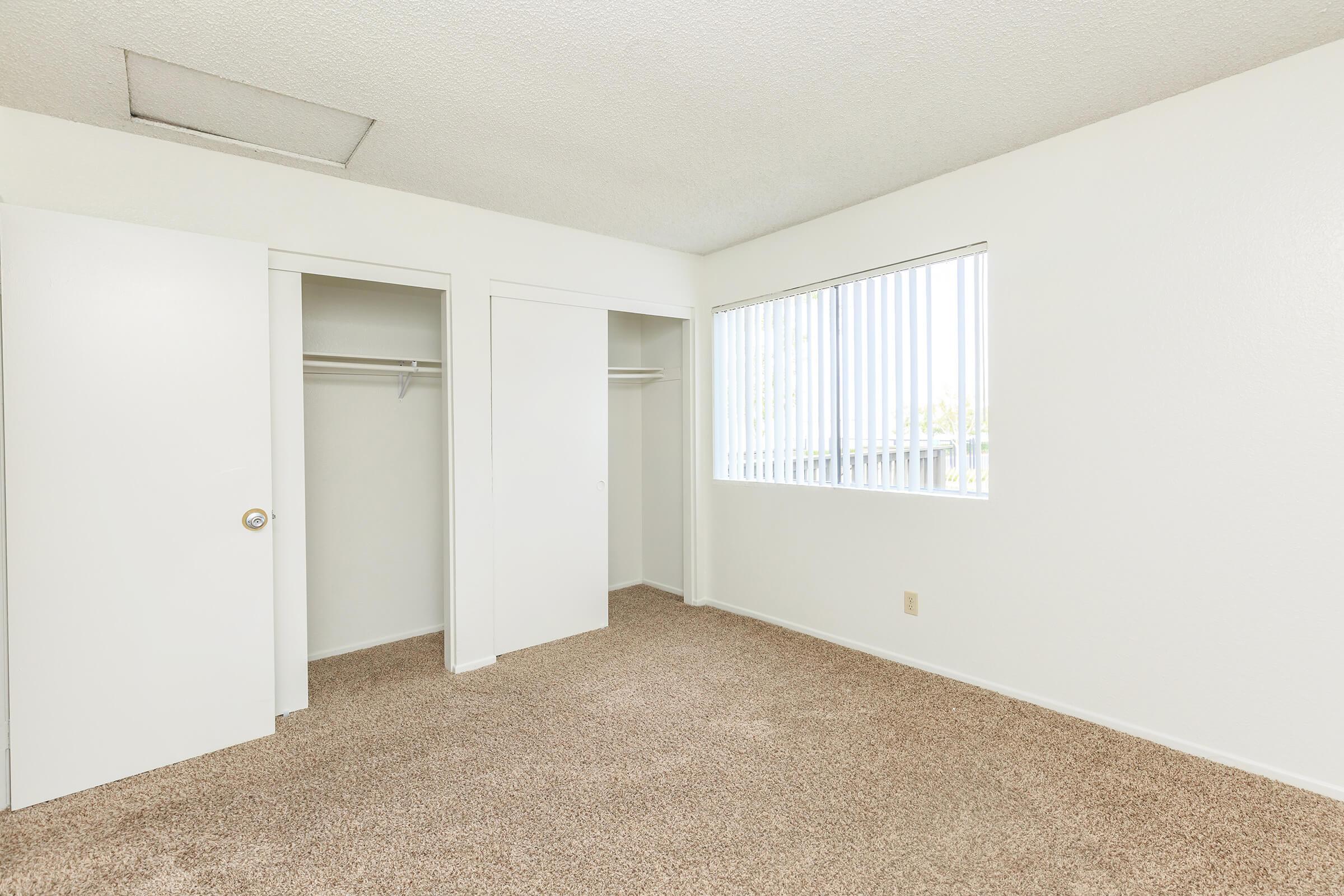 Loft with open closet doors