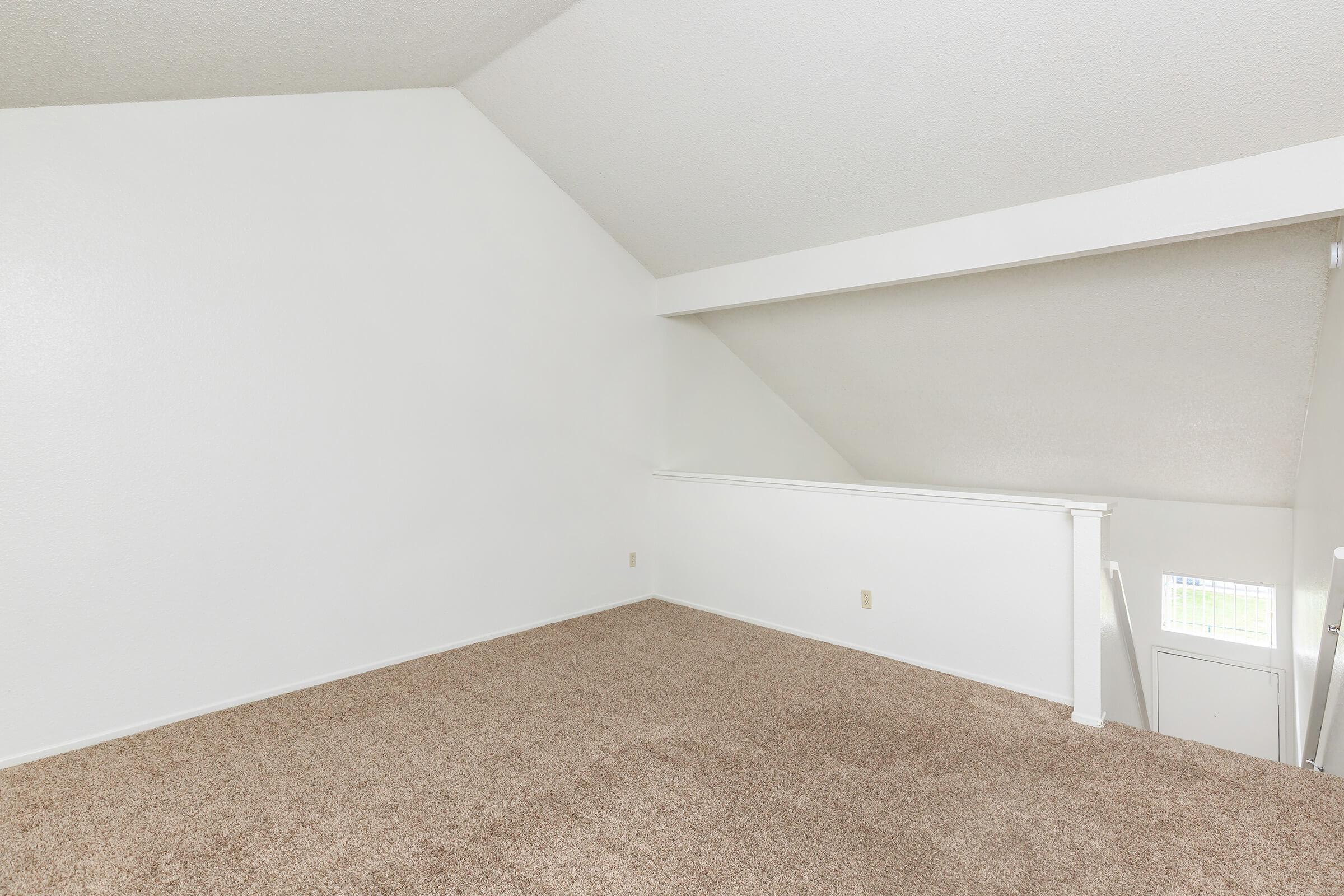 Loft and stairs with carpet