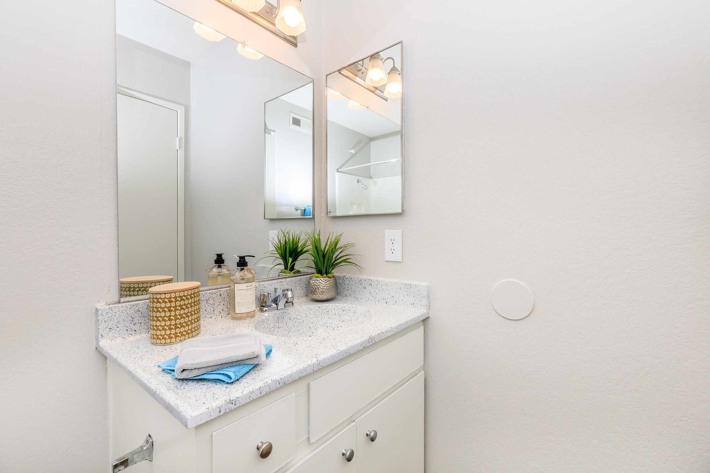 Furnished bathroom sink