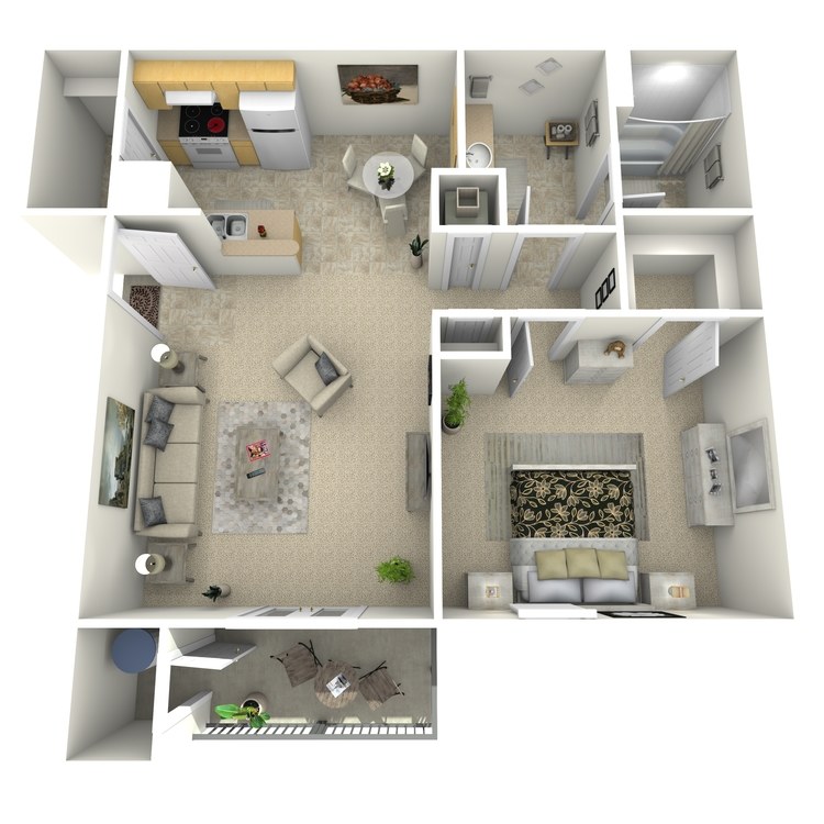 Floor plan image of 1 Bed 1 Bath