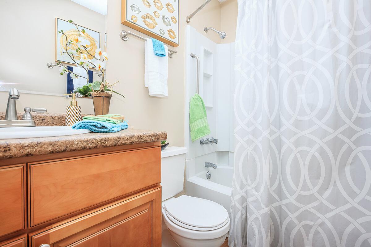 Modern bathroom at The Henley in Knoxville, Tennessee