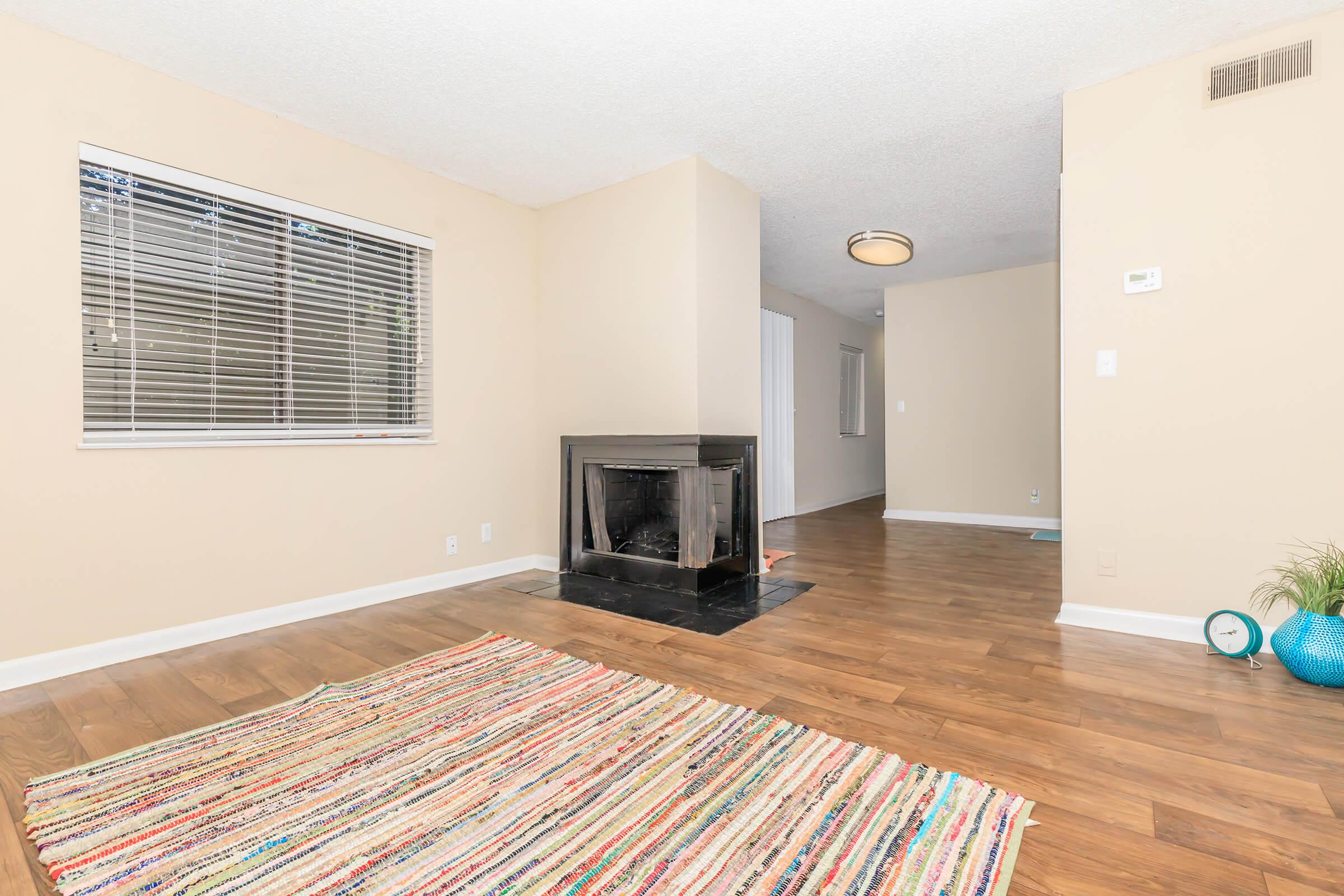 Wood burning fire place in living room