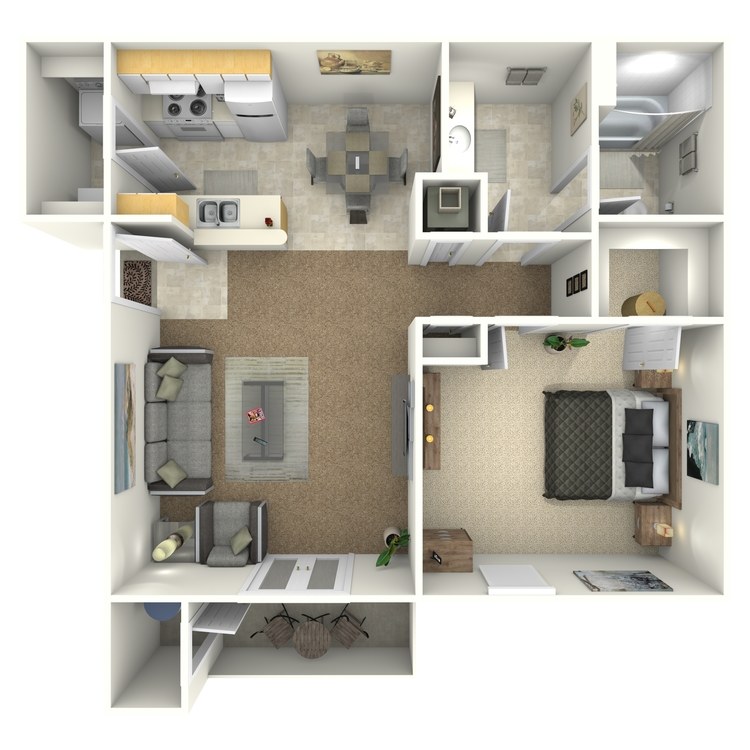 Floor plan image of 1 Bed 1 Bath