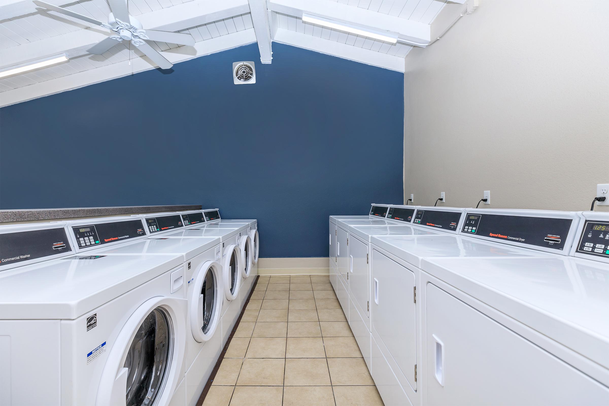 Washers and dryers in the community laundry room