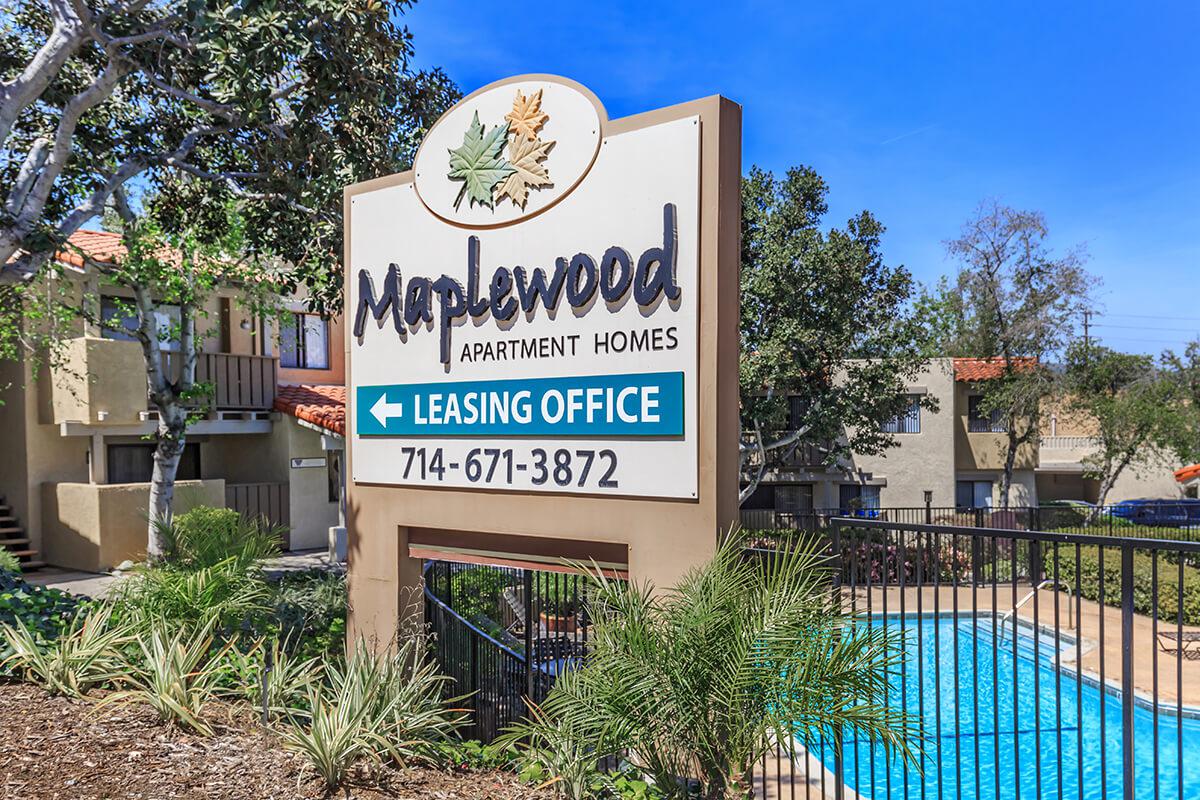 Maplewood Apartment Homes monument sign