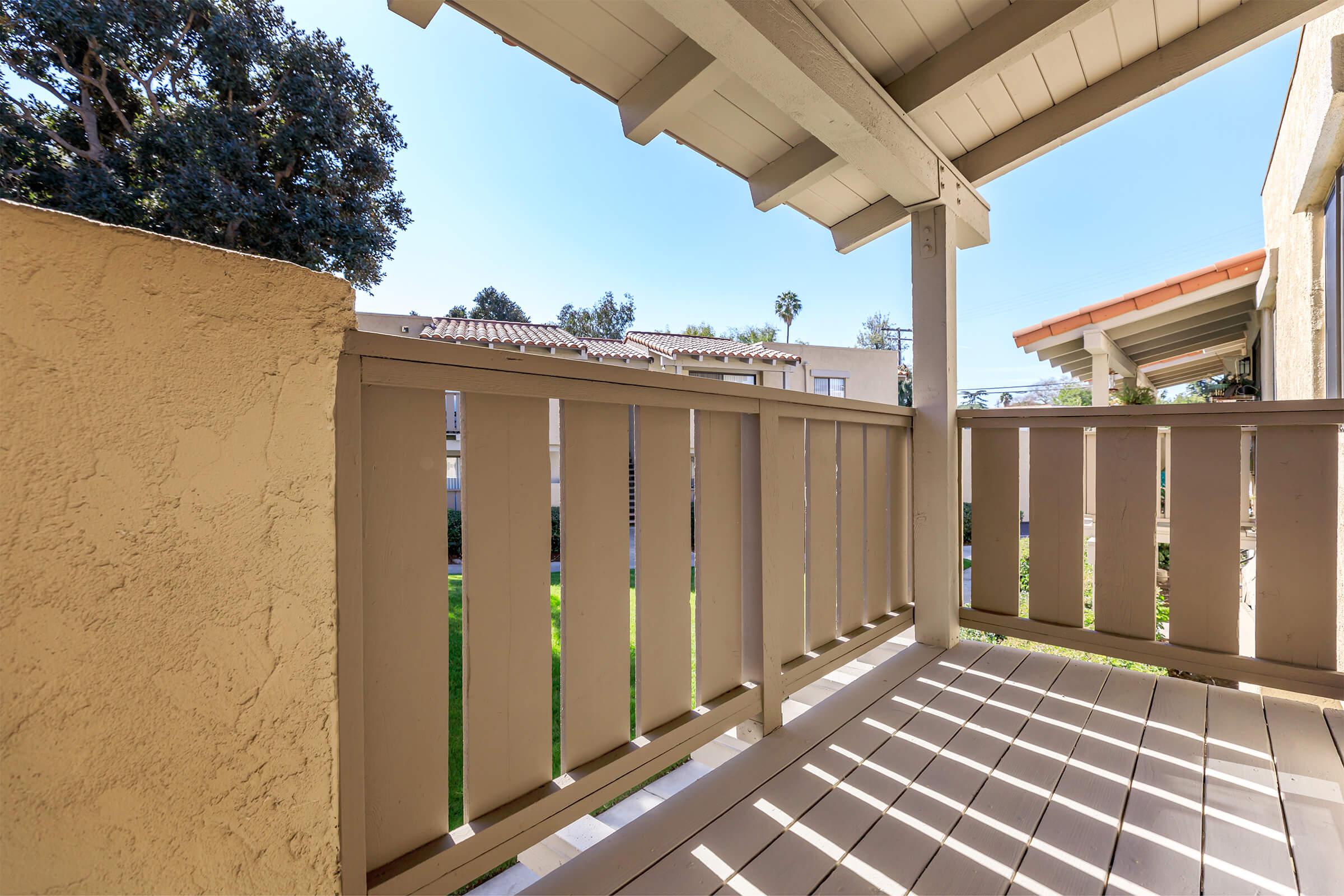 Patio with wooden fence