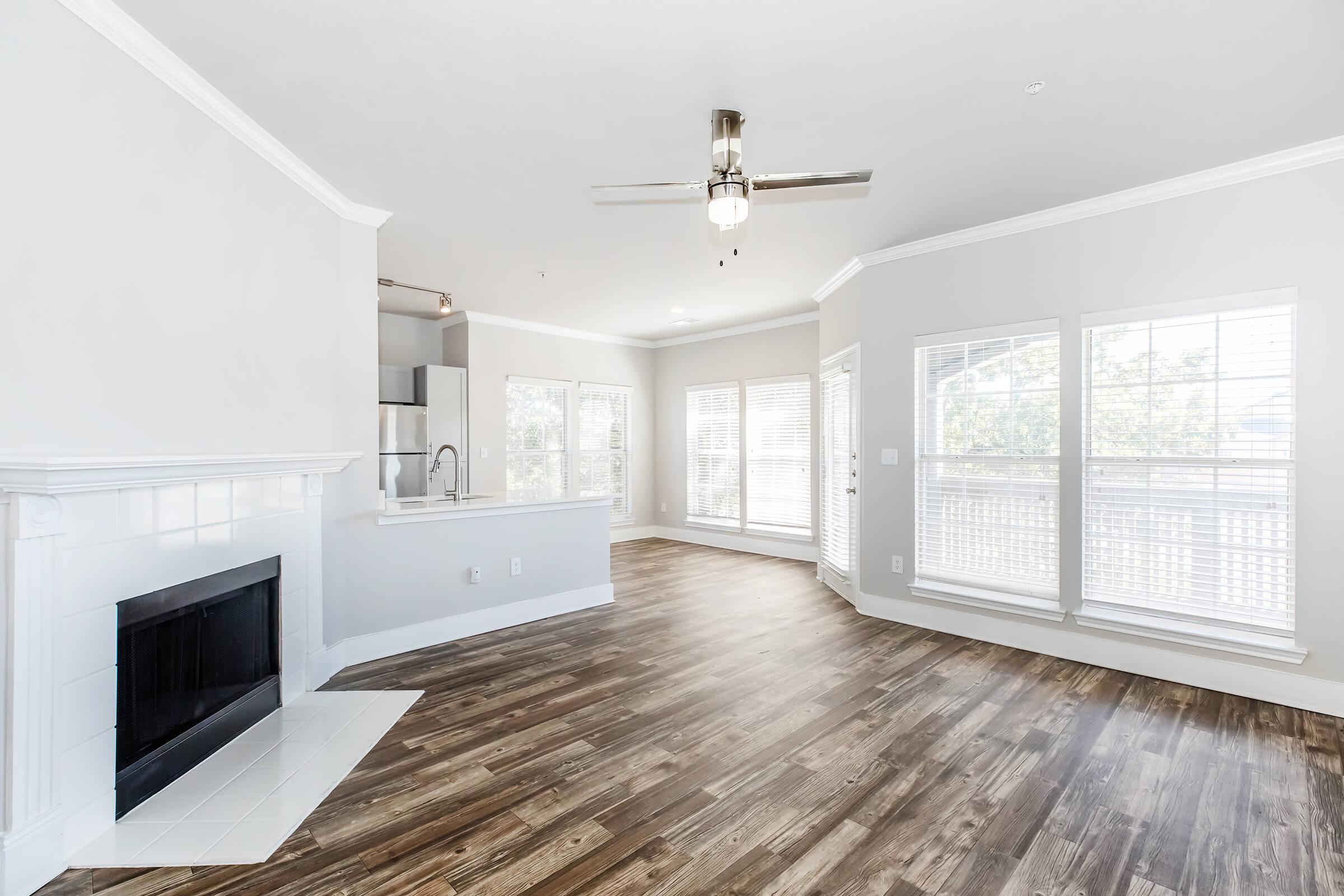 a room with a large window