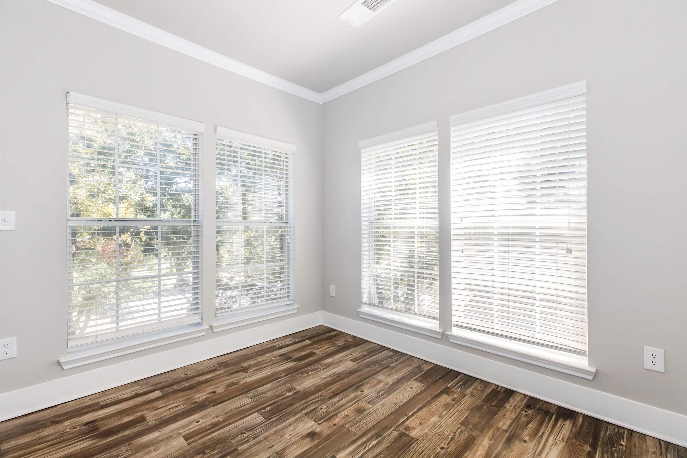 a room with a large window