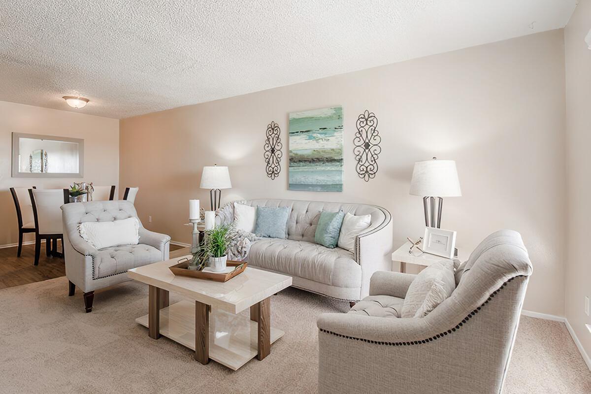 a living room filled with furniture and a fireplace