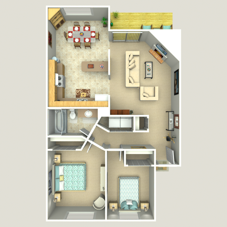 Floor plan image of 2 Bed 1 Bath