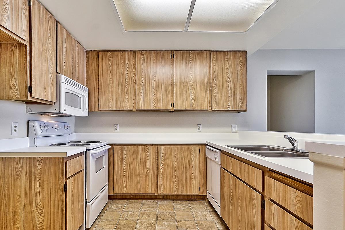 Kitchen with white appliances