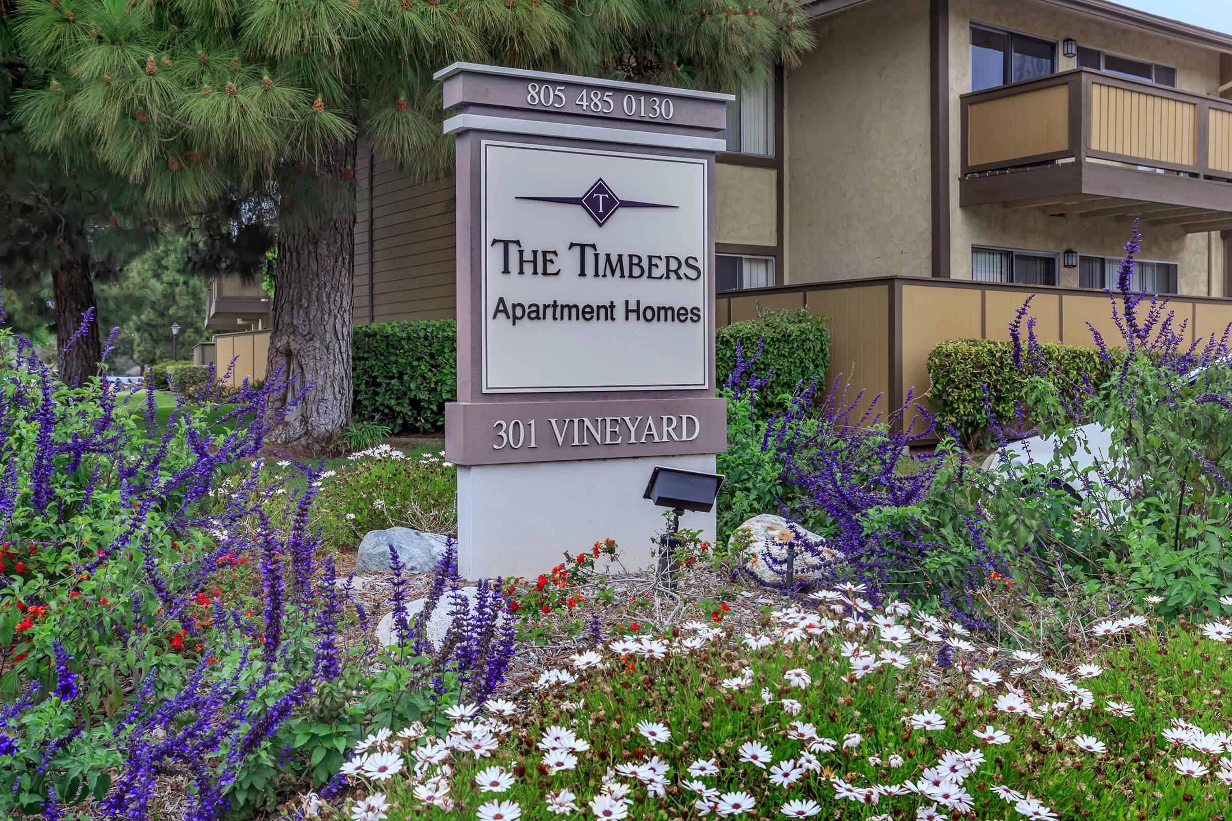 The Timbers Apartment Homes monument sign
