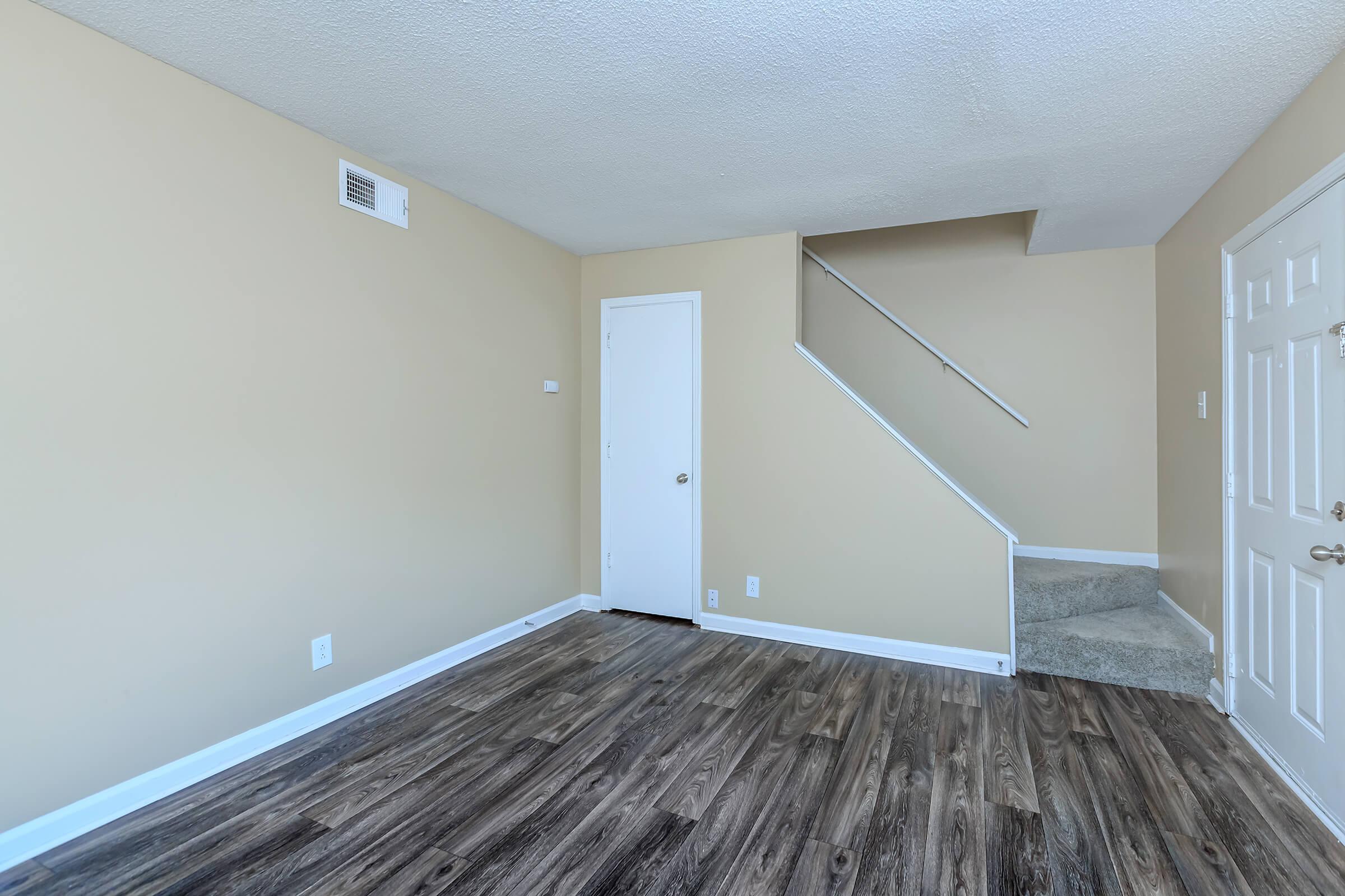 a room with a wood floor
