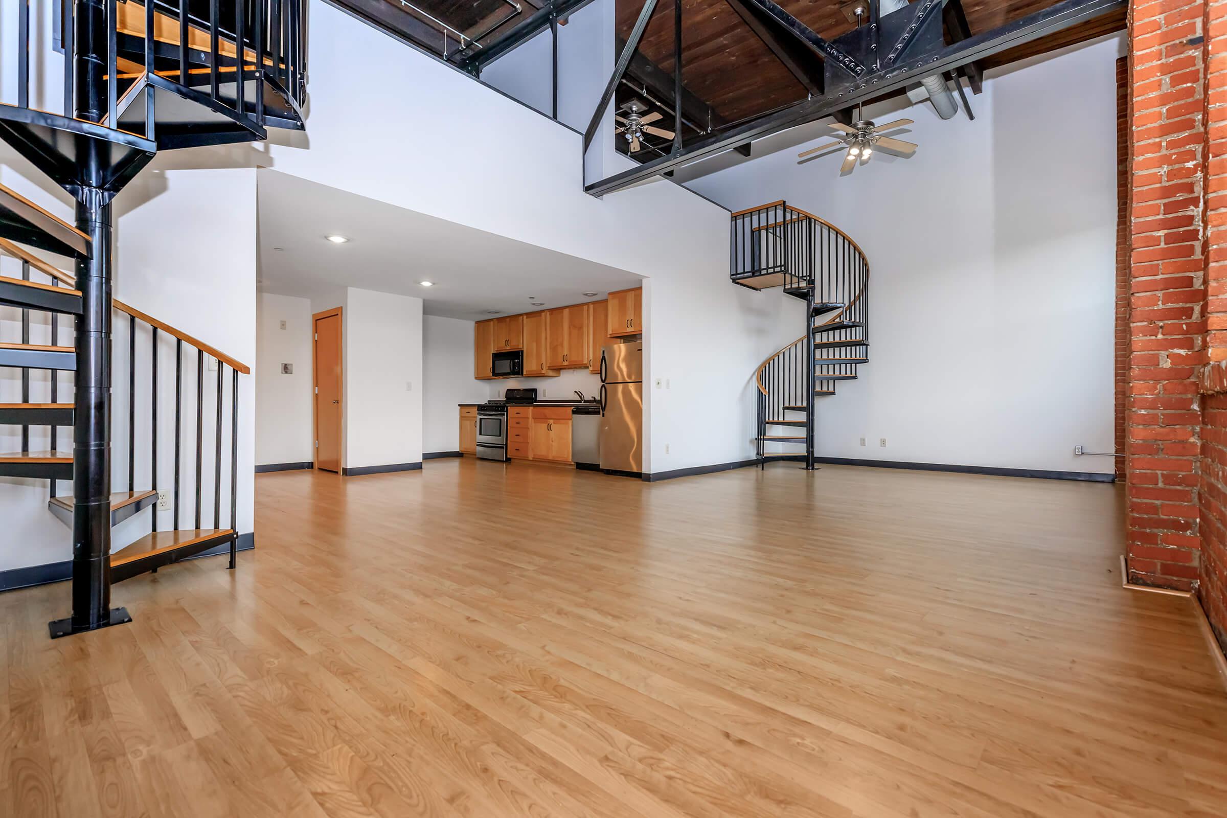 a room with a wood floor