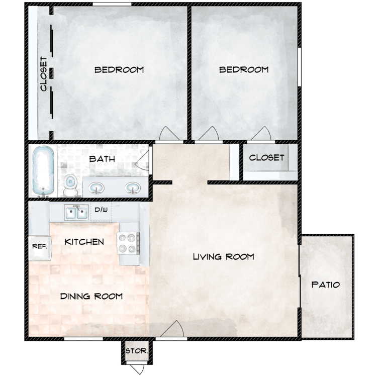 Two Bedroom floor plan image