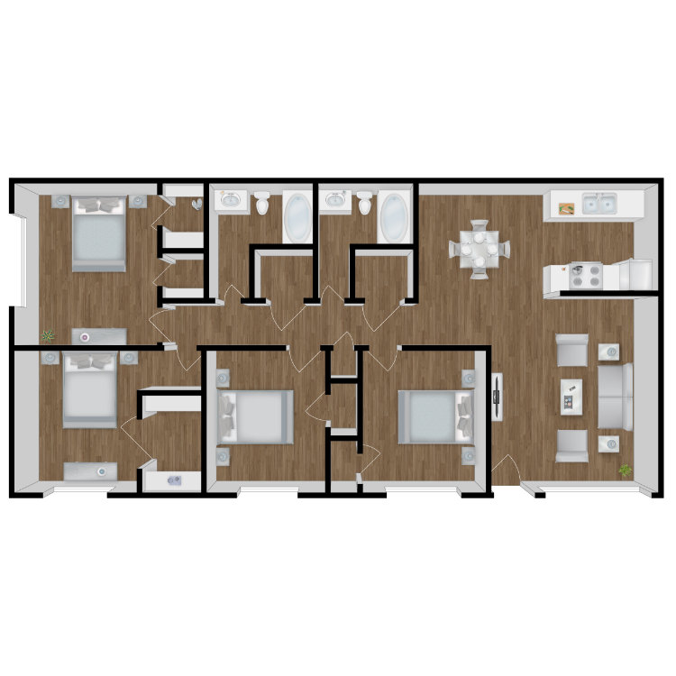 4 Bedroom floor plan image