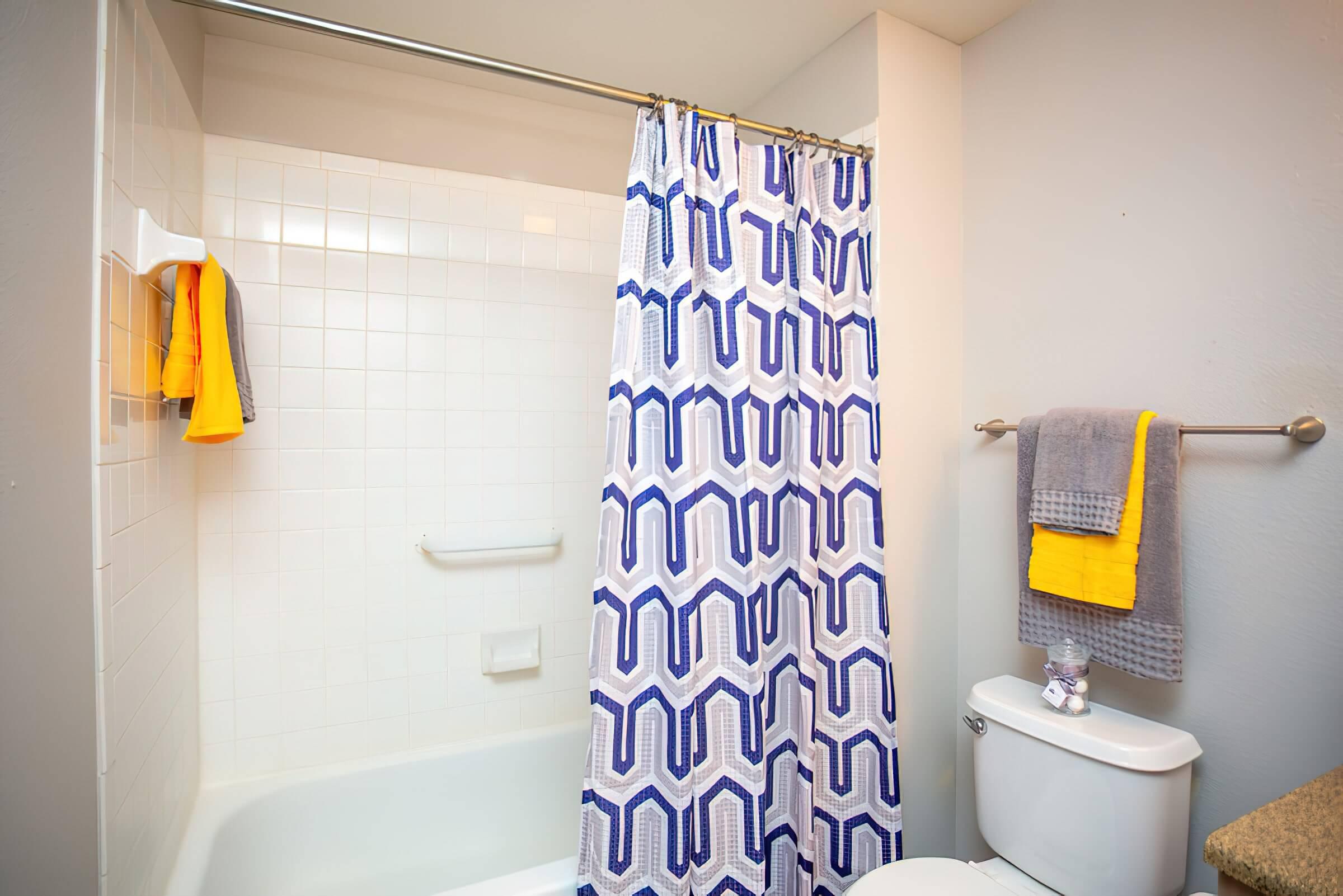 a shower curtain