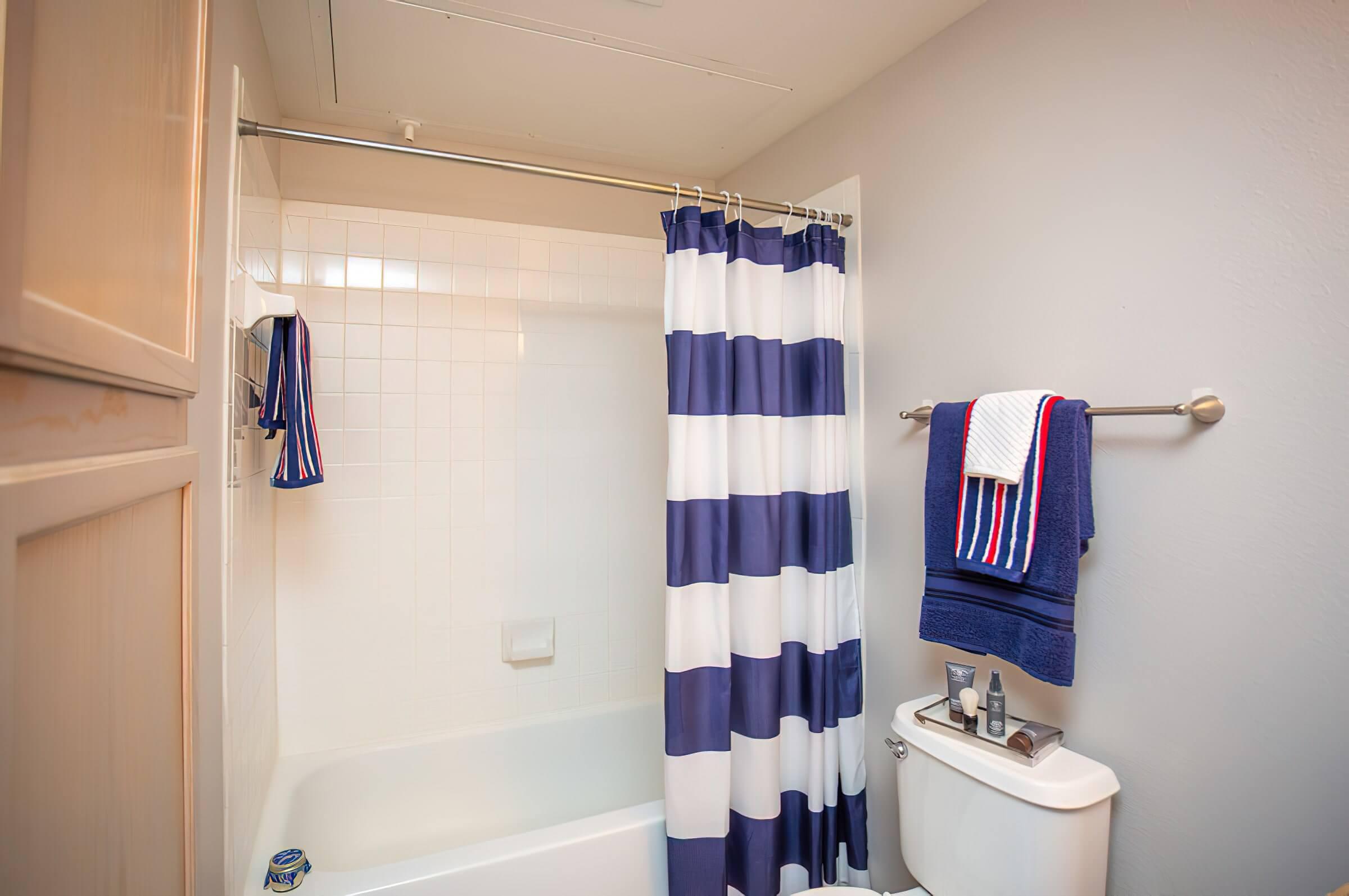 a shower curtain