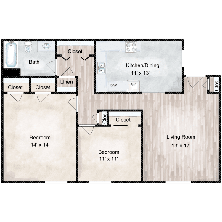 Floor plan image of Heritage 2 Bedroom