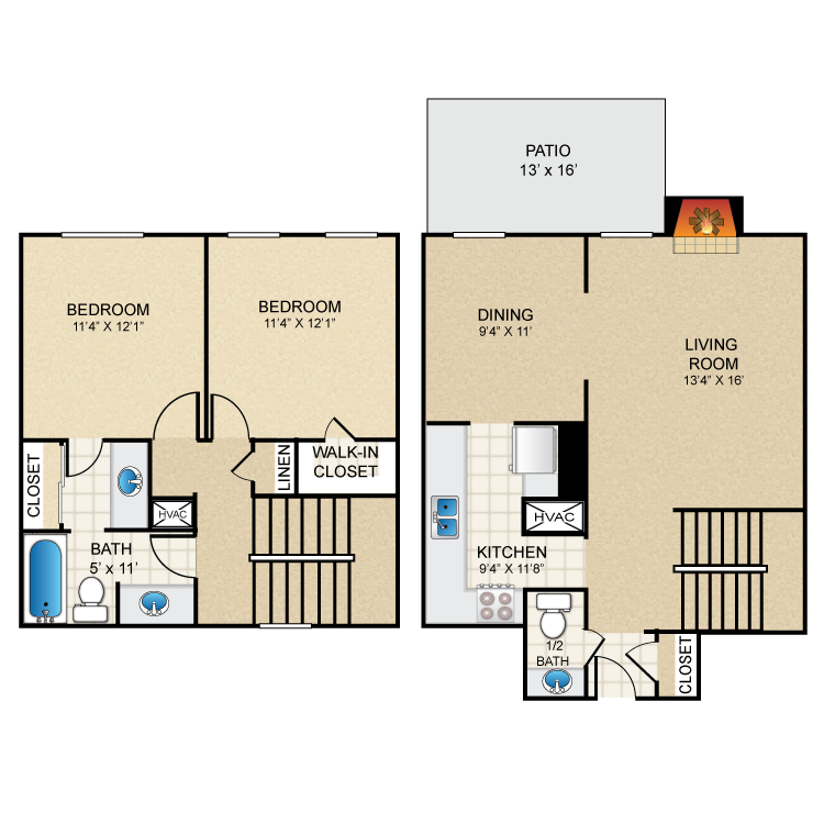 Floor plan image of B1 Townhome