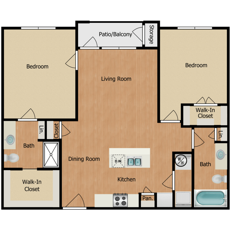Floor plan image of Two Bedroom B