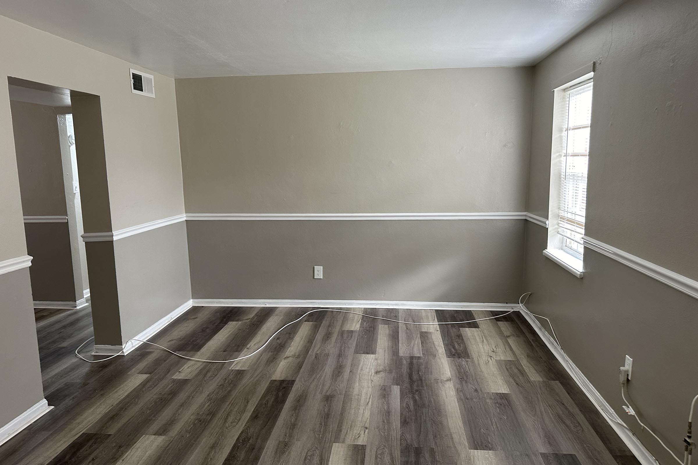 a room with a wood floor