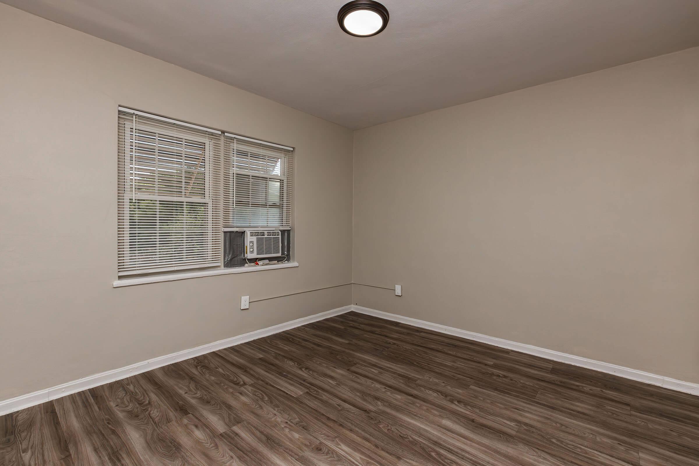 a room with a wood floor