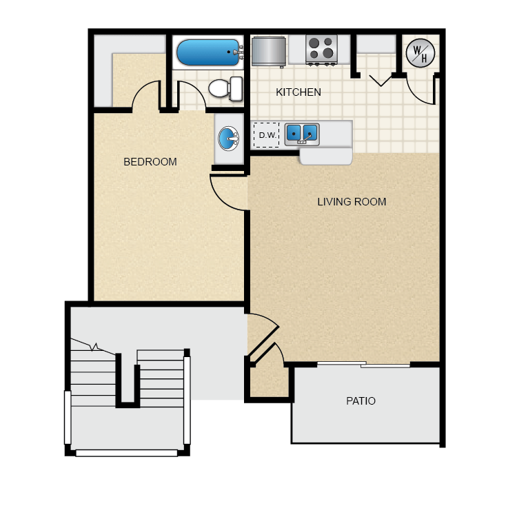 Floor plan image of 1 Bed 1 Bath Flat