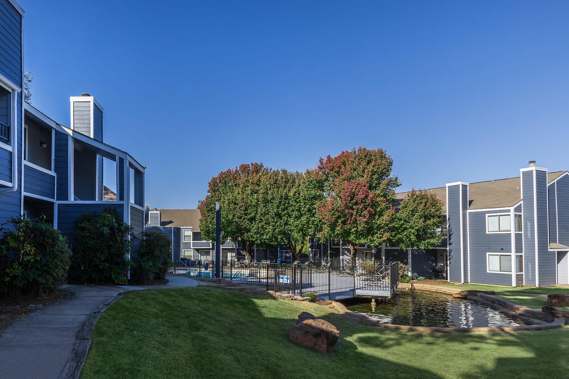 a large lawn in front of a building