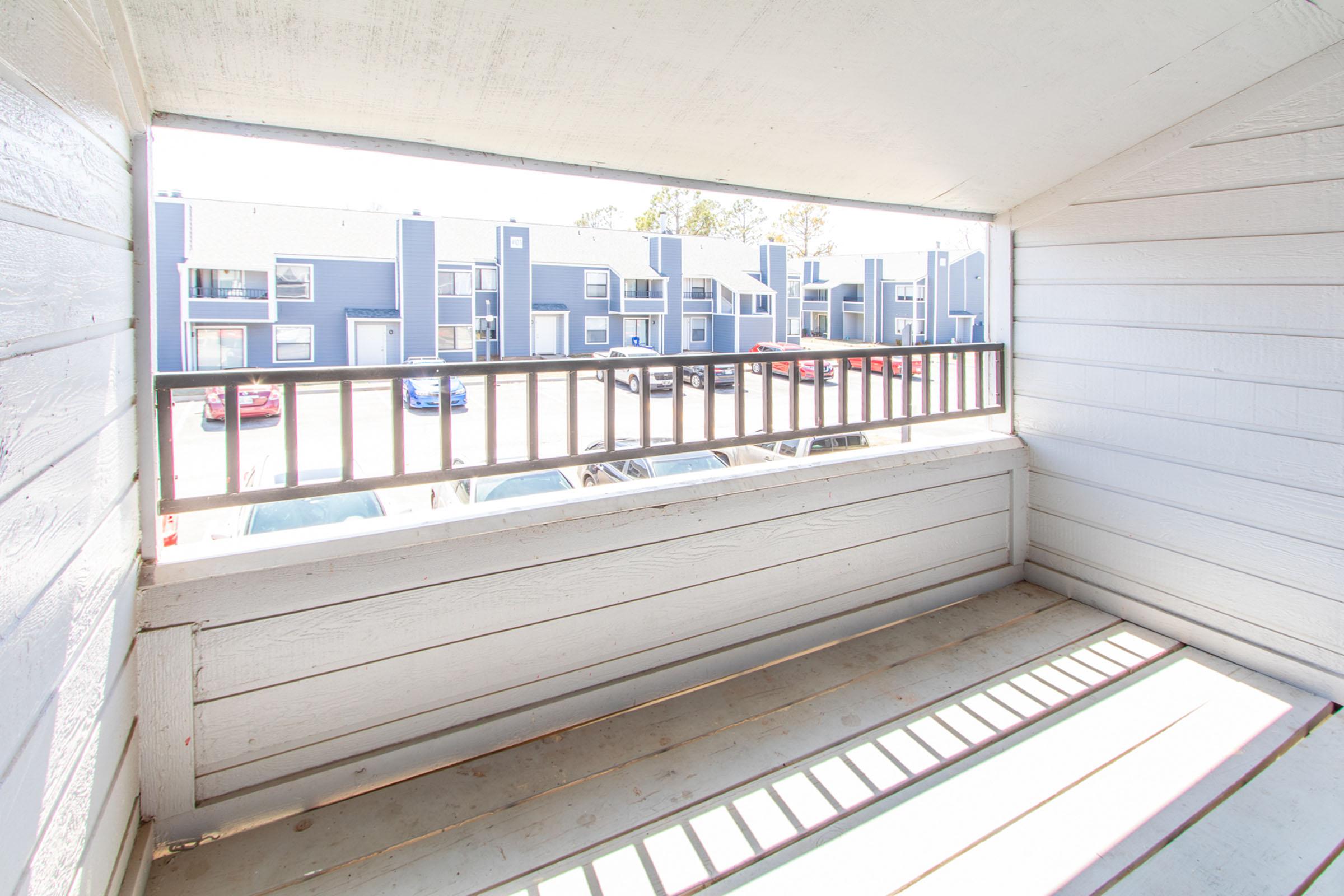 a building next to a window