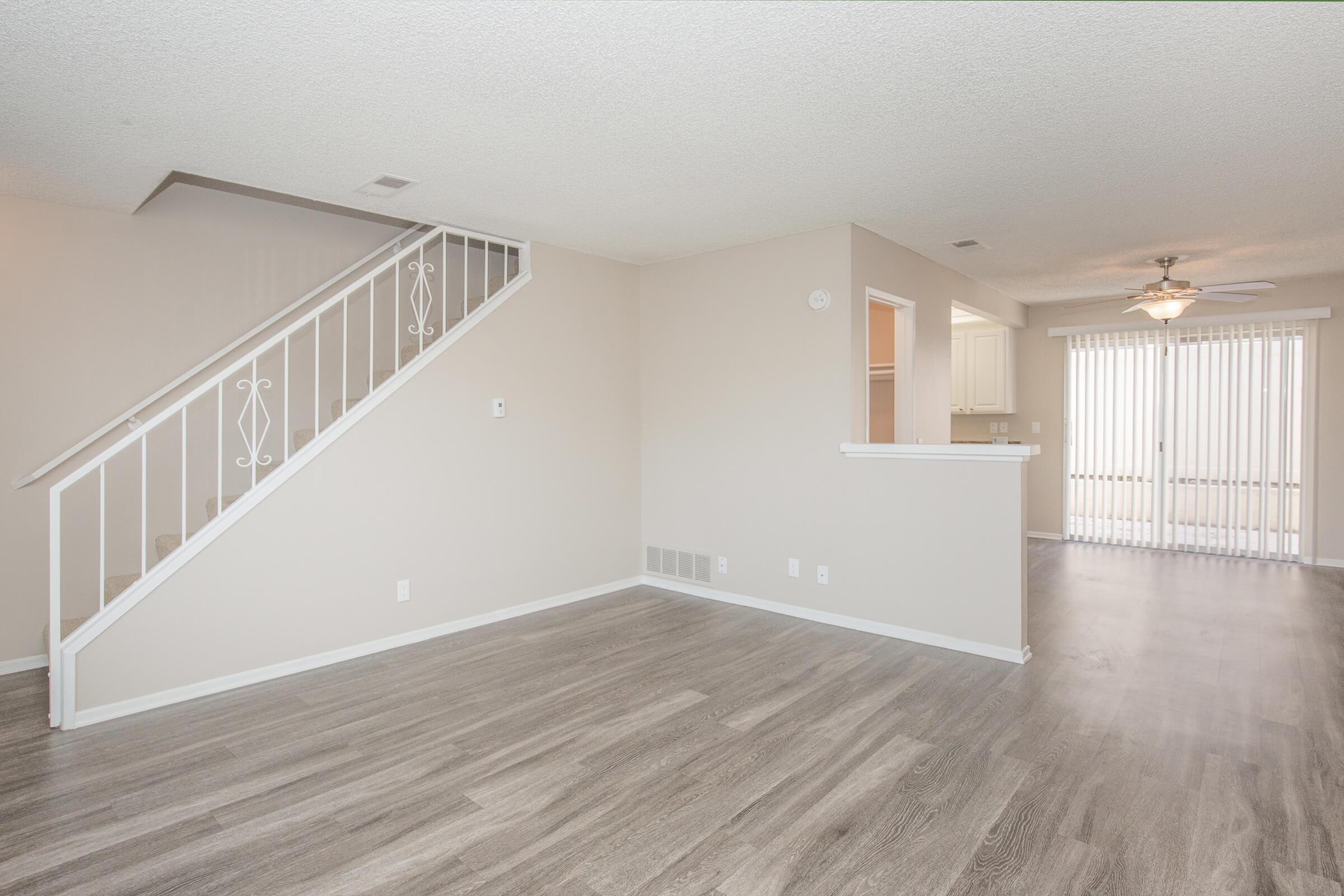 Living room with stairs