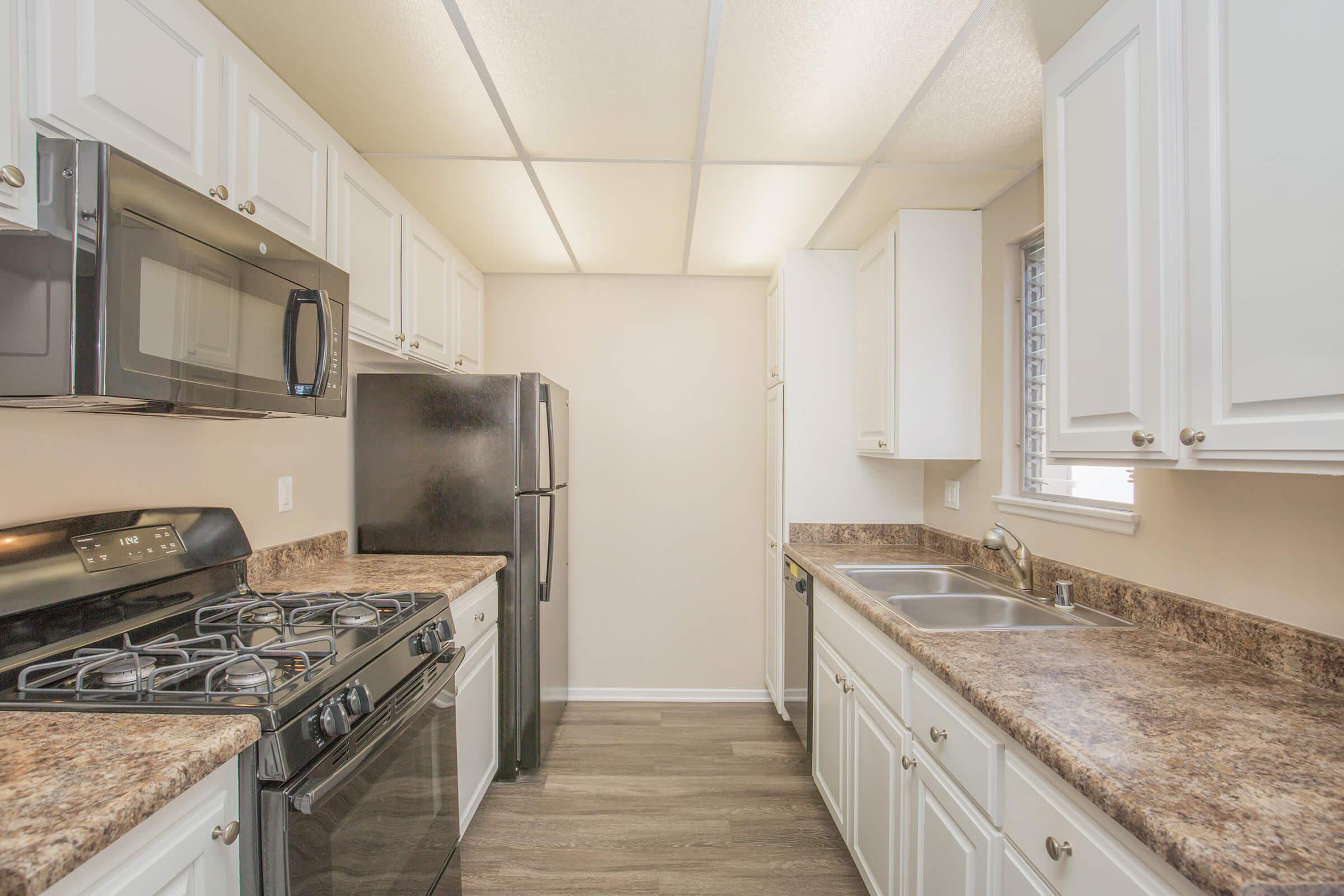 Kitchen with wooden floors