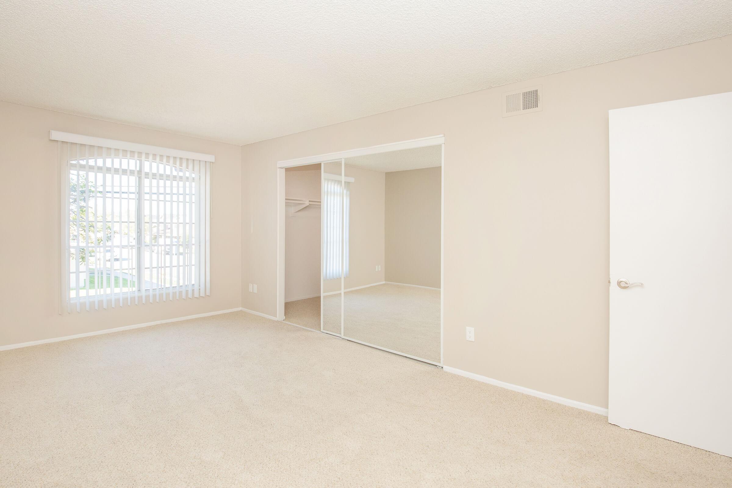 Bedroom with open walk-in closet