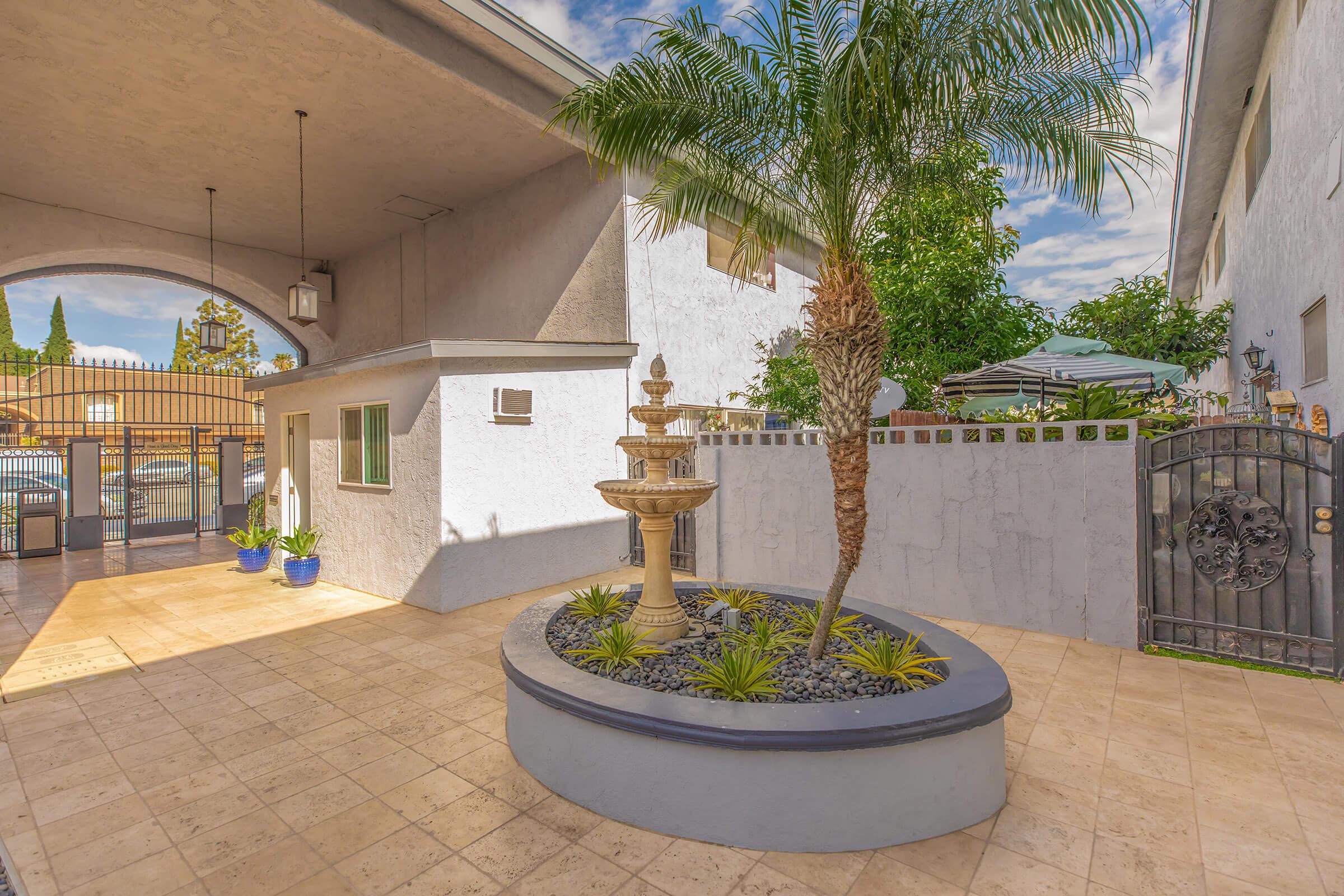 Miramar Apartments water fountain