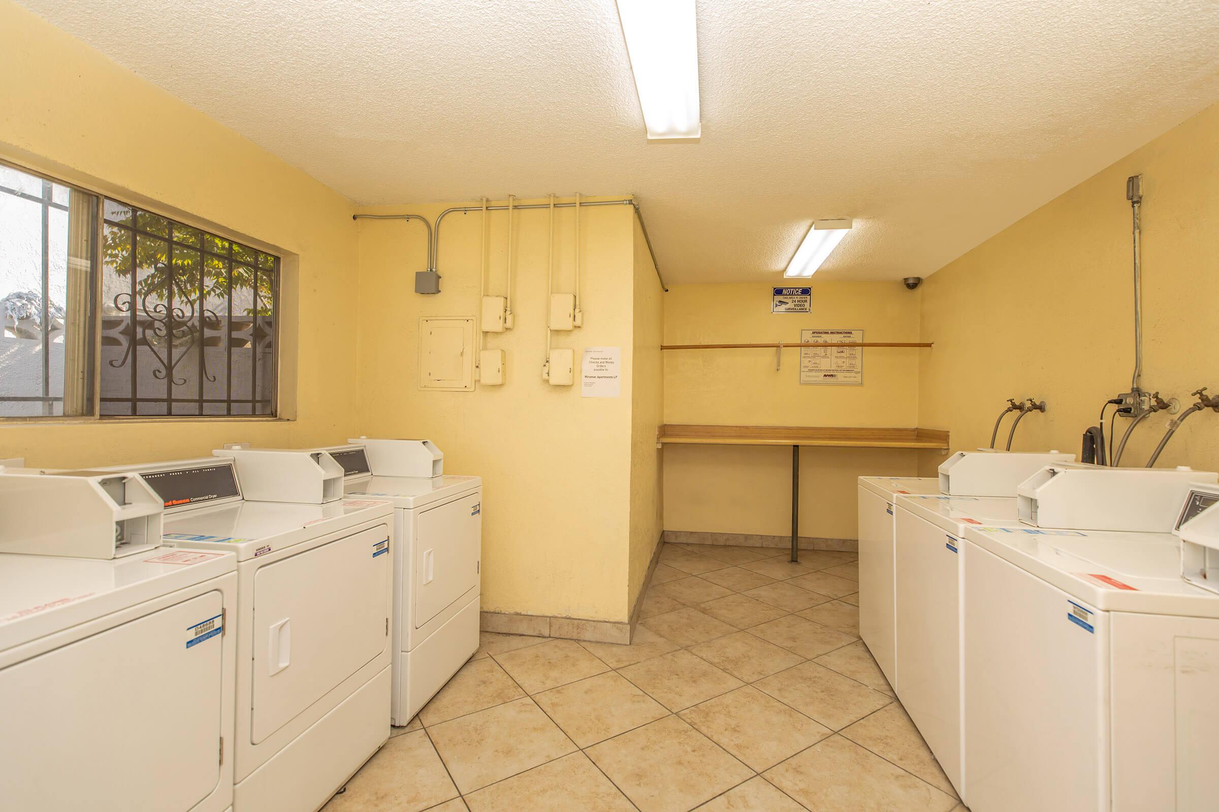 Washers and dryers in the community laundry room