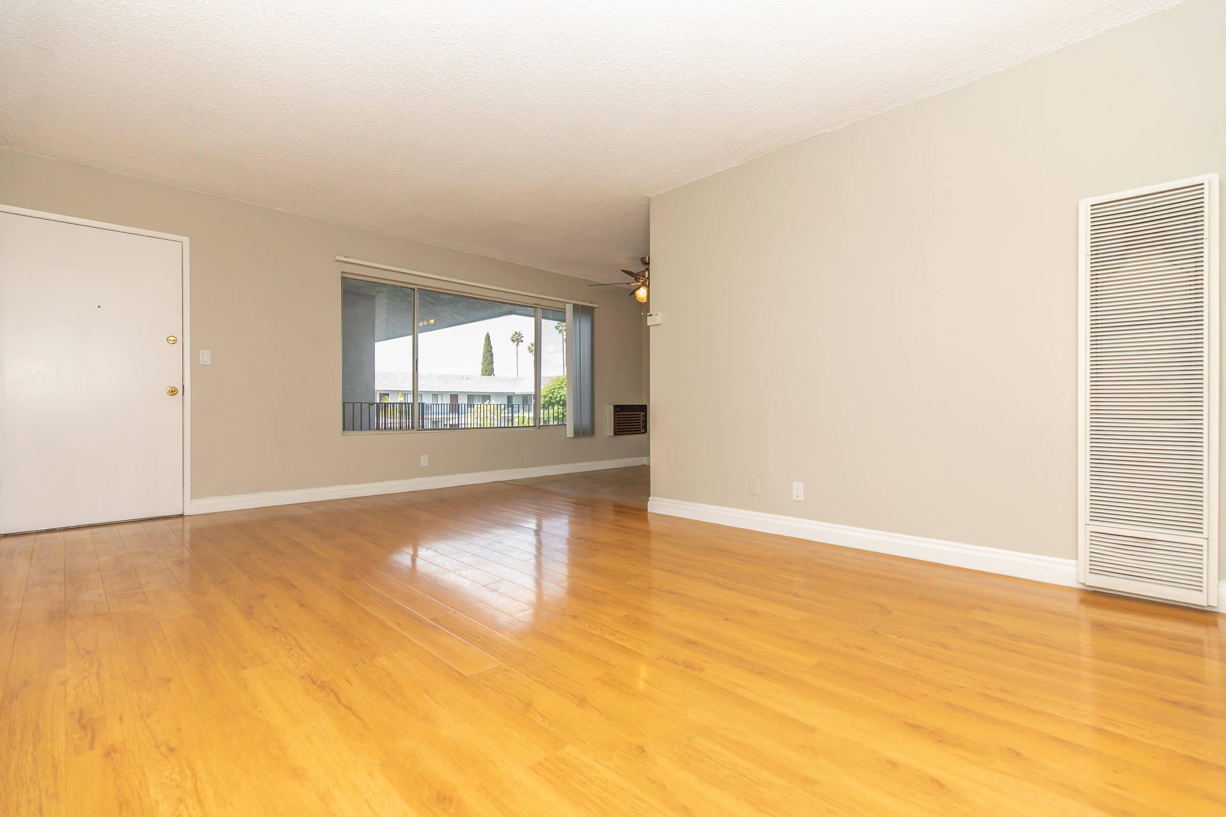 Vacant apartment with wooden floors