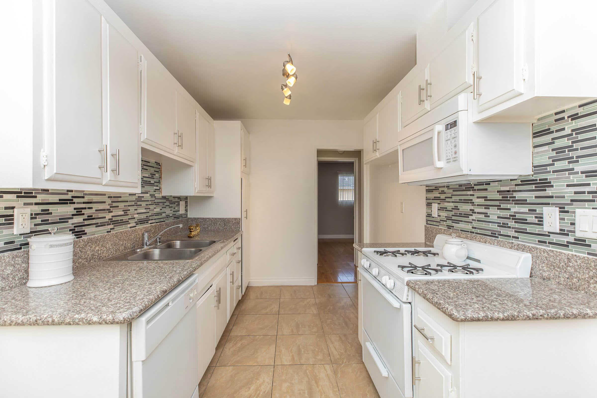 Kitchen with granite countertops